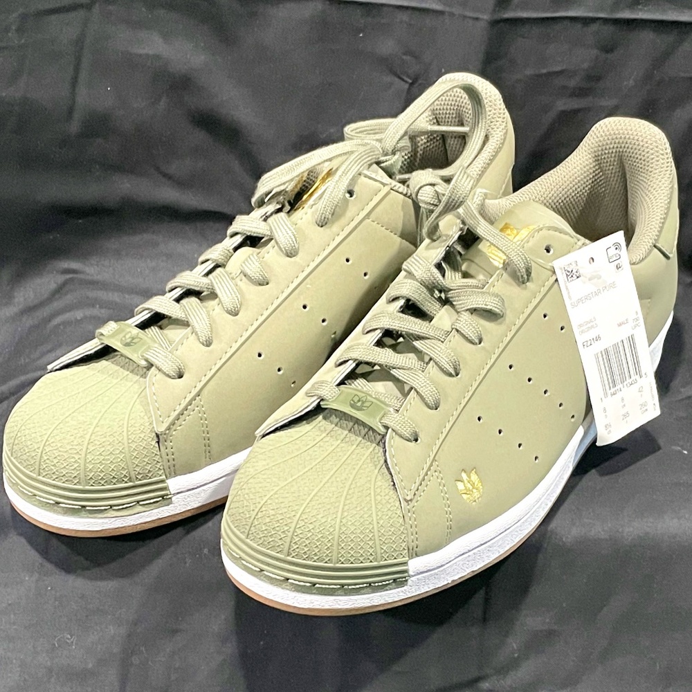 ADIDAS SUPERSTAR PURE LACE UP - MENS 8.5- OLIVE GR